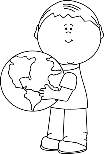 Globe Black and white boy hugging earth clip art png