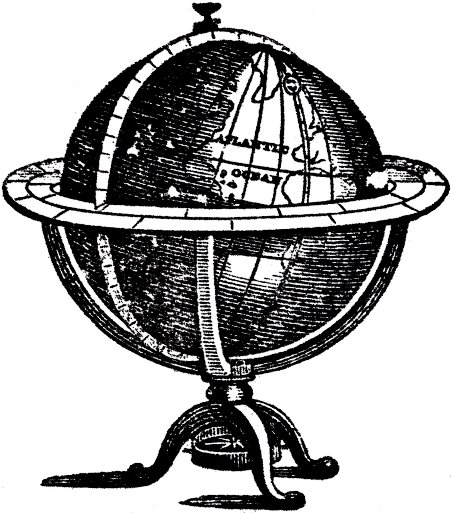 Antique globe picture.