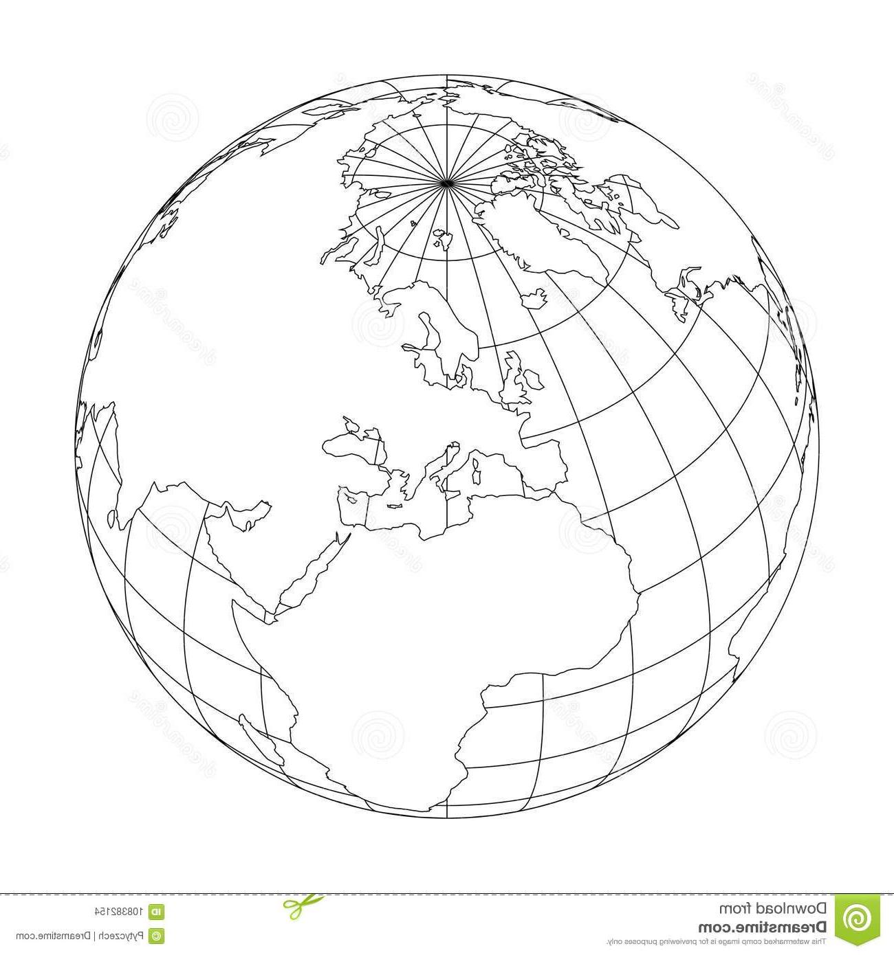 Best HD Black And White Globe Outline Vector Images
