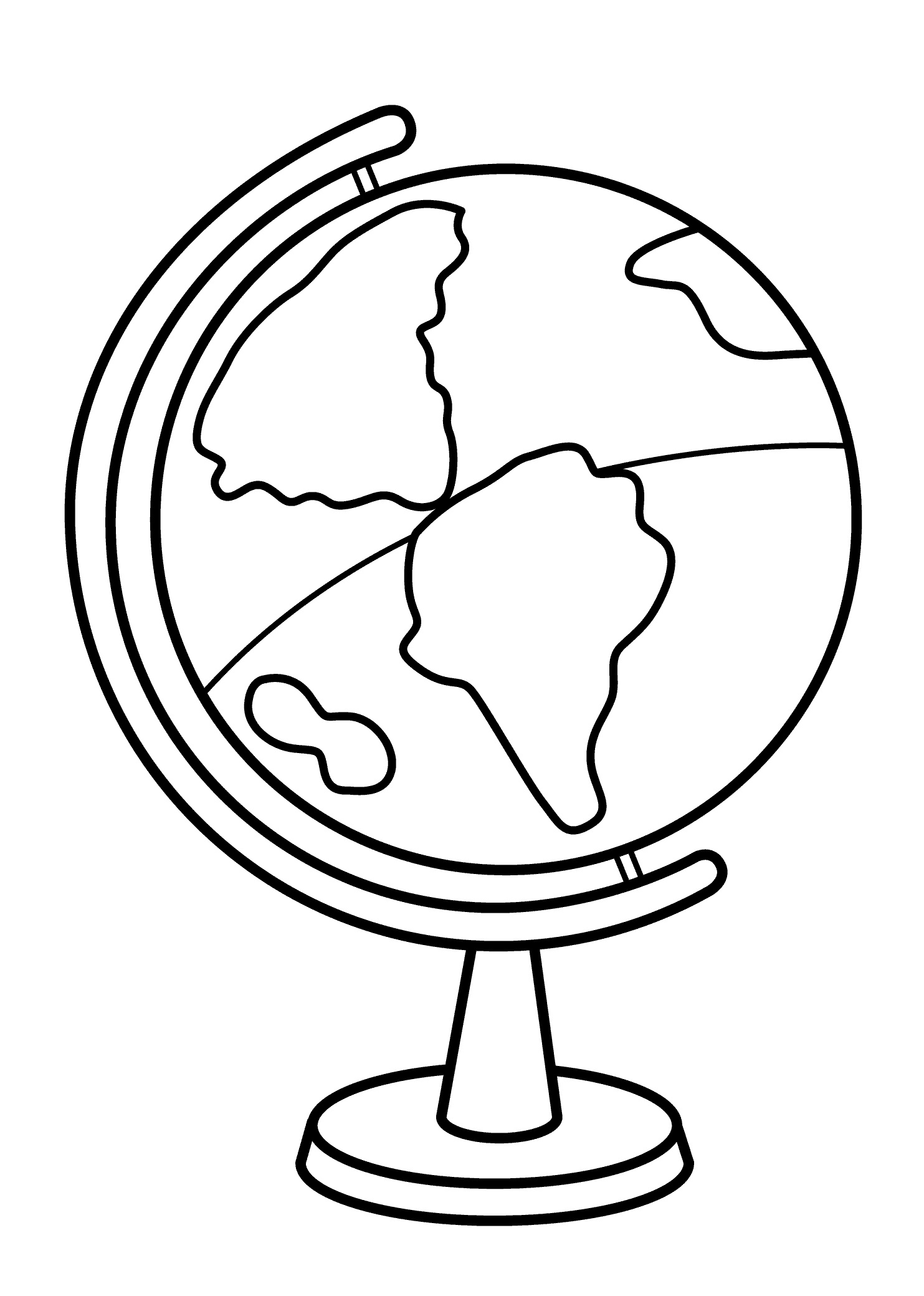 Globe coloring page.