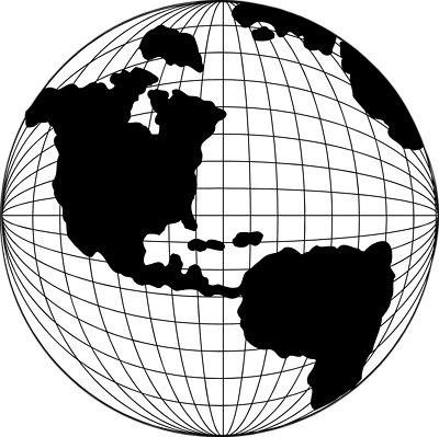 Globe black and white transparent world globe clipart