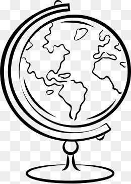 Hand Drawn Globe, Globe Clipart, Black,