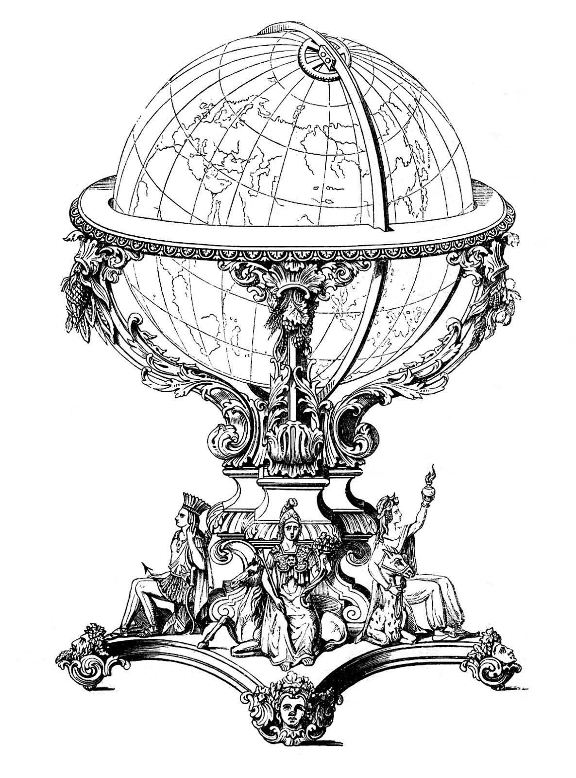 Ornate globe steampunk.
