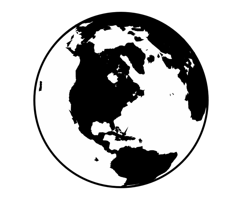 Globe Clipart Transparent Background Black And White Png