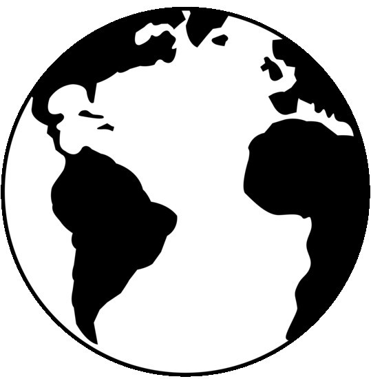 Globe clipart silhouette.