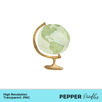 Watercolor Globe Clipart