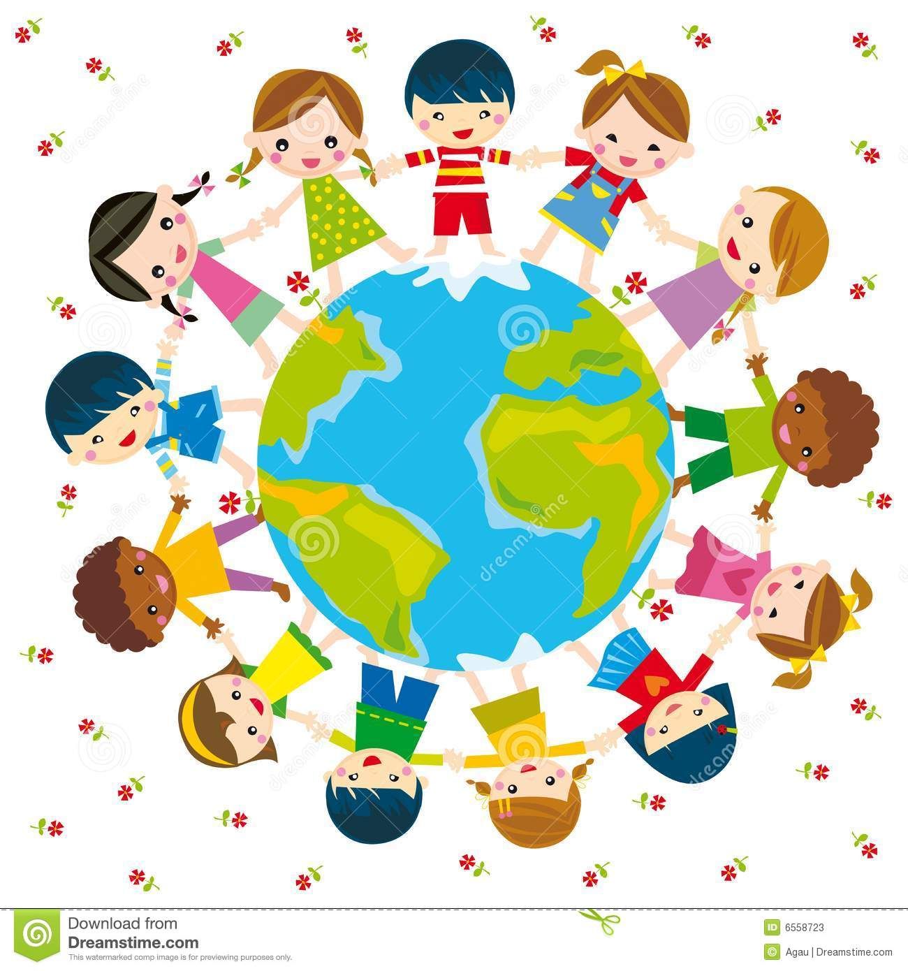 Illustration about Illustration of circle of children and