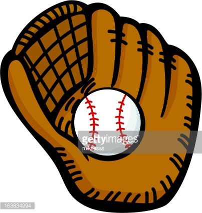 Baseball glove and ball Clipart Image