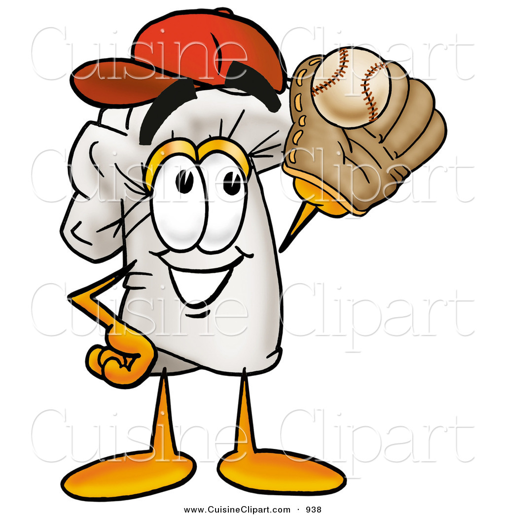 Cuisine Clipart of a Sporty Chefs Hat Mascot Cartoon