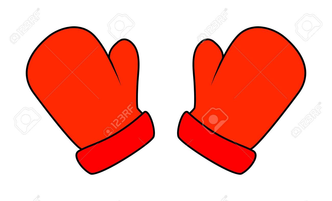 Christmas mittens, cartoon gloves design, icon, symbol