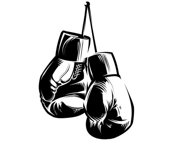 Boxing gloves silhouettesvggraphicsillustrationvector.