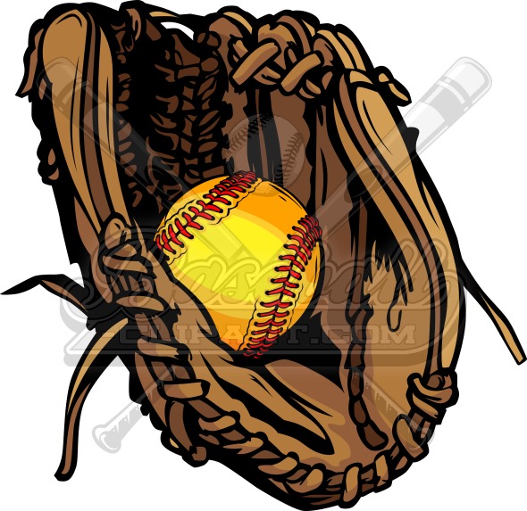Vector softball glove.