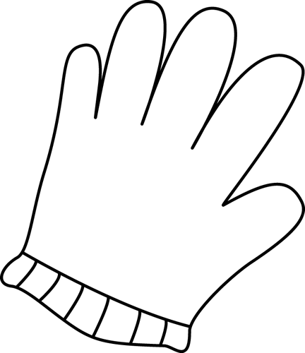 Black and White Glove Clip Art