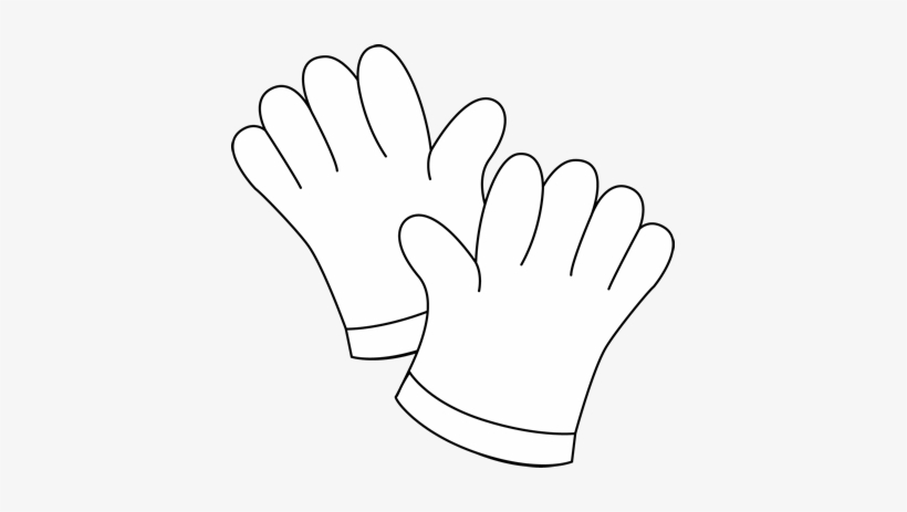 Black And White Gardening Gloves Clip Art