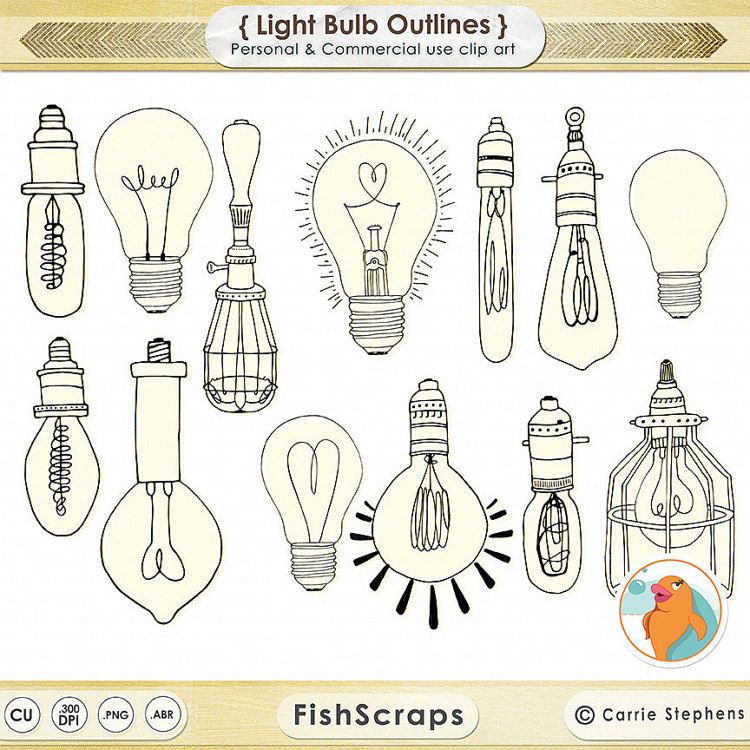 Light Bulb ClipArt PNG, String Light Digital Graphics
