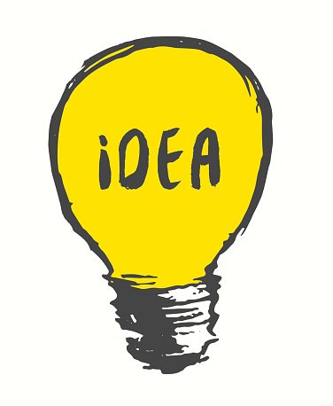 Drawn Light Bulb Idea Concept Vintage Vector premium clipart