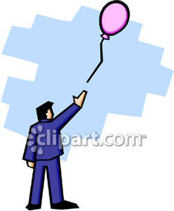 Man letting balloon.