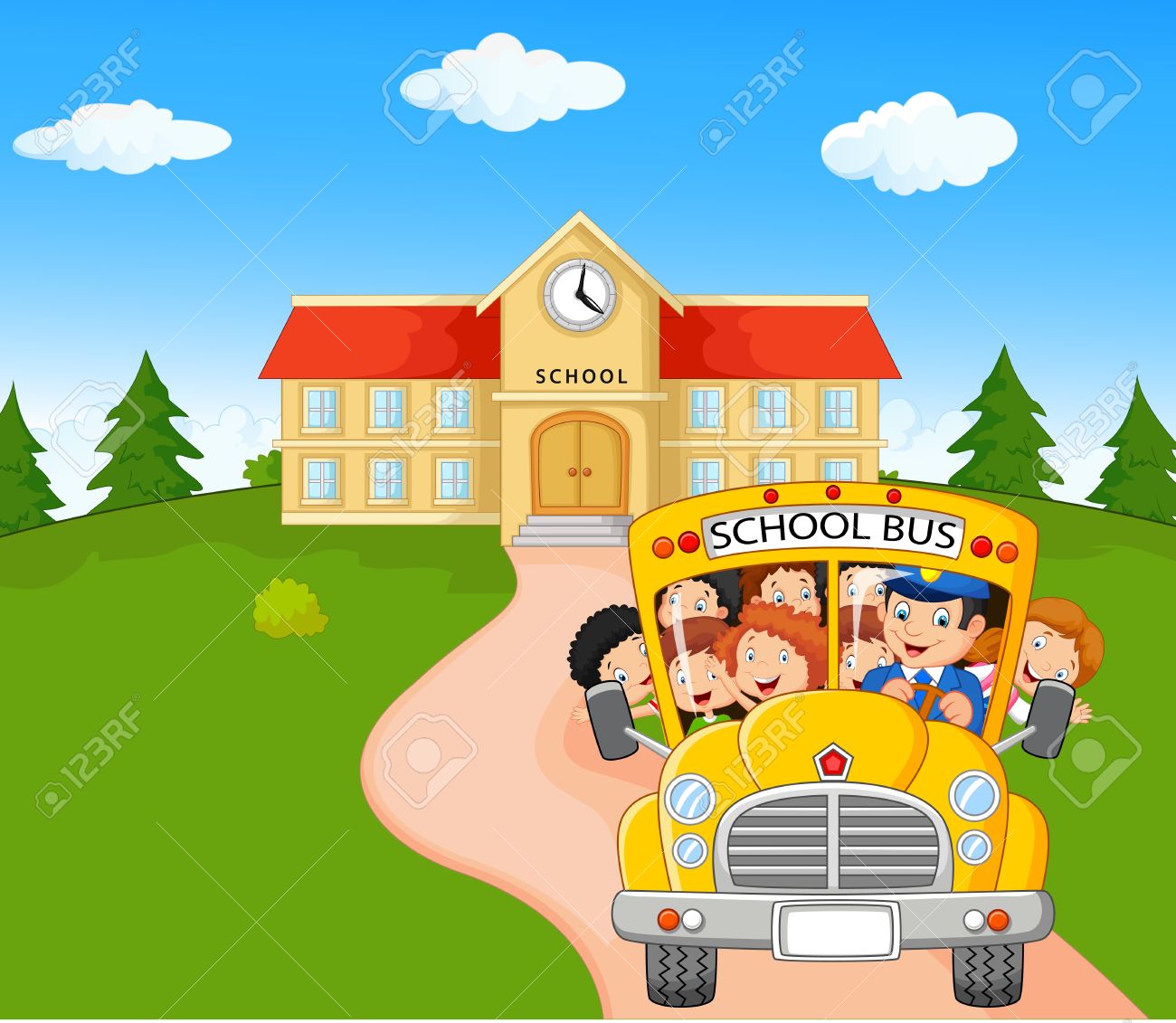 Going home from school clipart