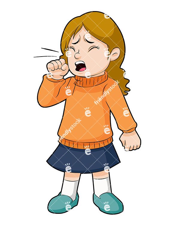 Little girl coughing.