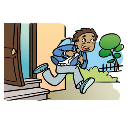 Person leaving clipart