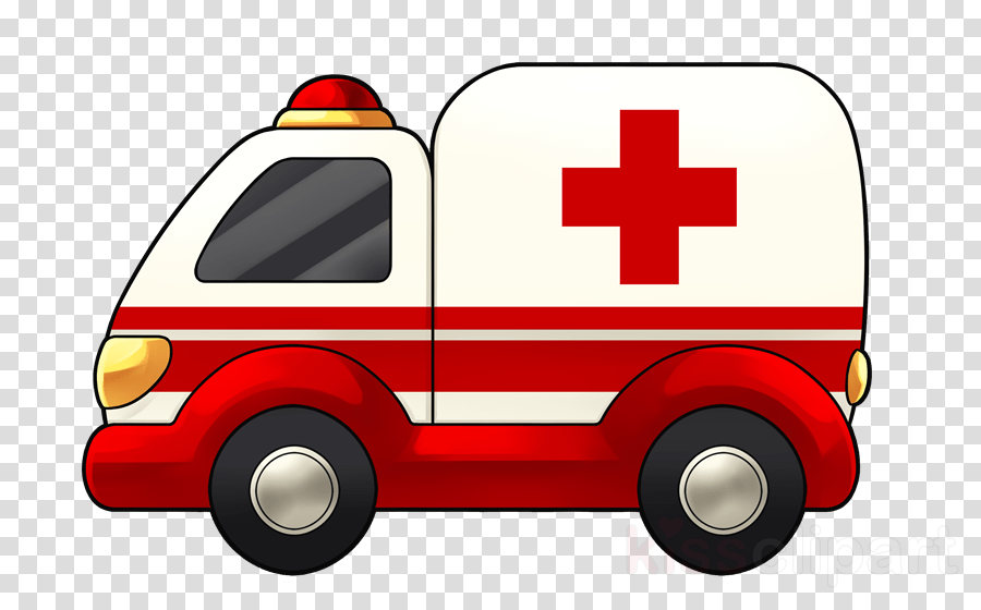 Emergency vehicle transport vehicle red ambulance clipart