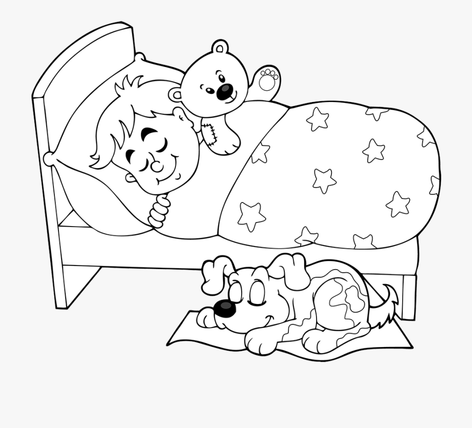 Black And White Sleep Cartoon Clip Art