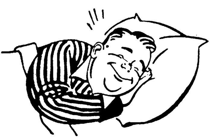 Go to bed clipart black and white