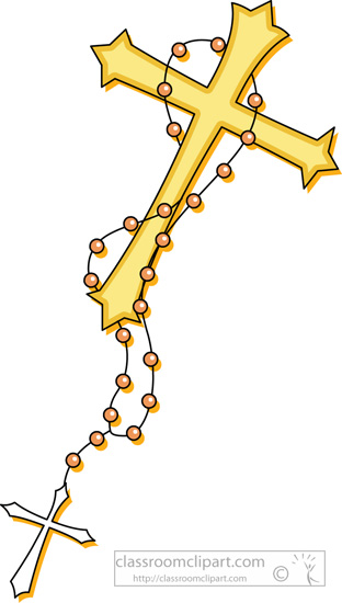 Religion clipart rosary beads with a gold cross