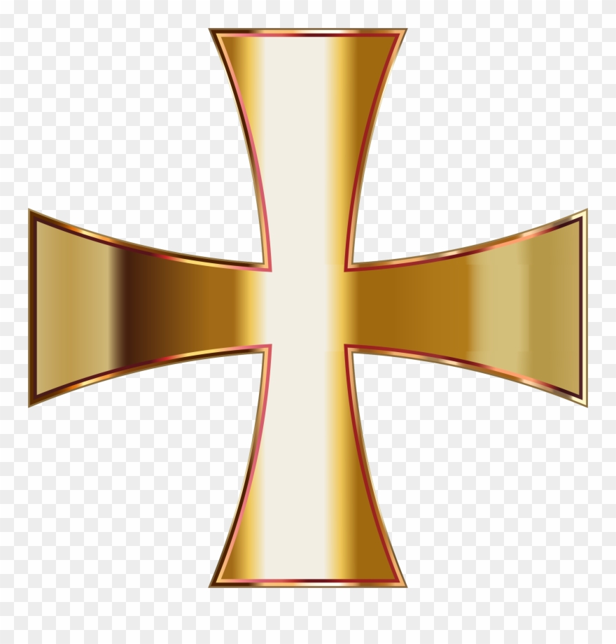 Gold maltese cross.