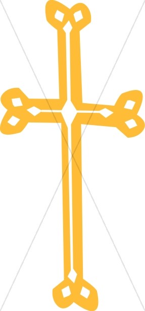 gold cross clipart colorful