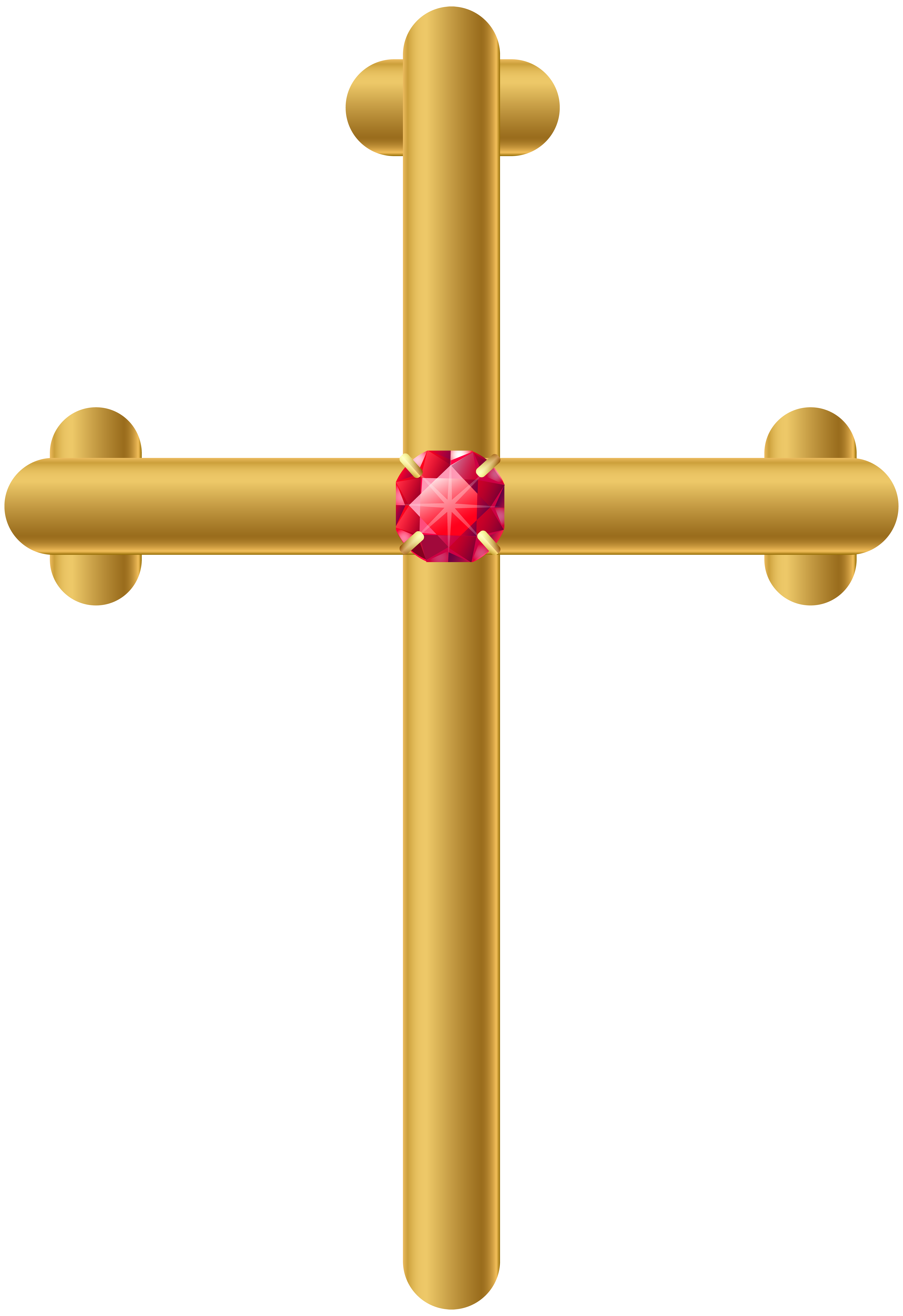Golden Cross PNG Clip Art Image