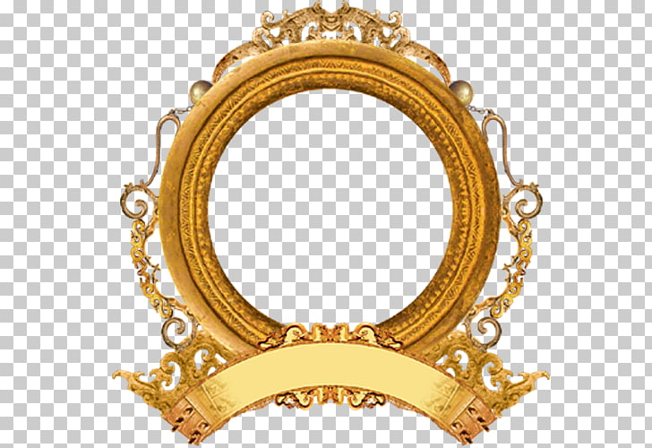 Mirror frame , Round Frame, round gold frame illustration