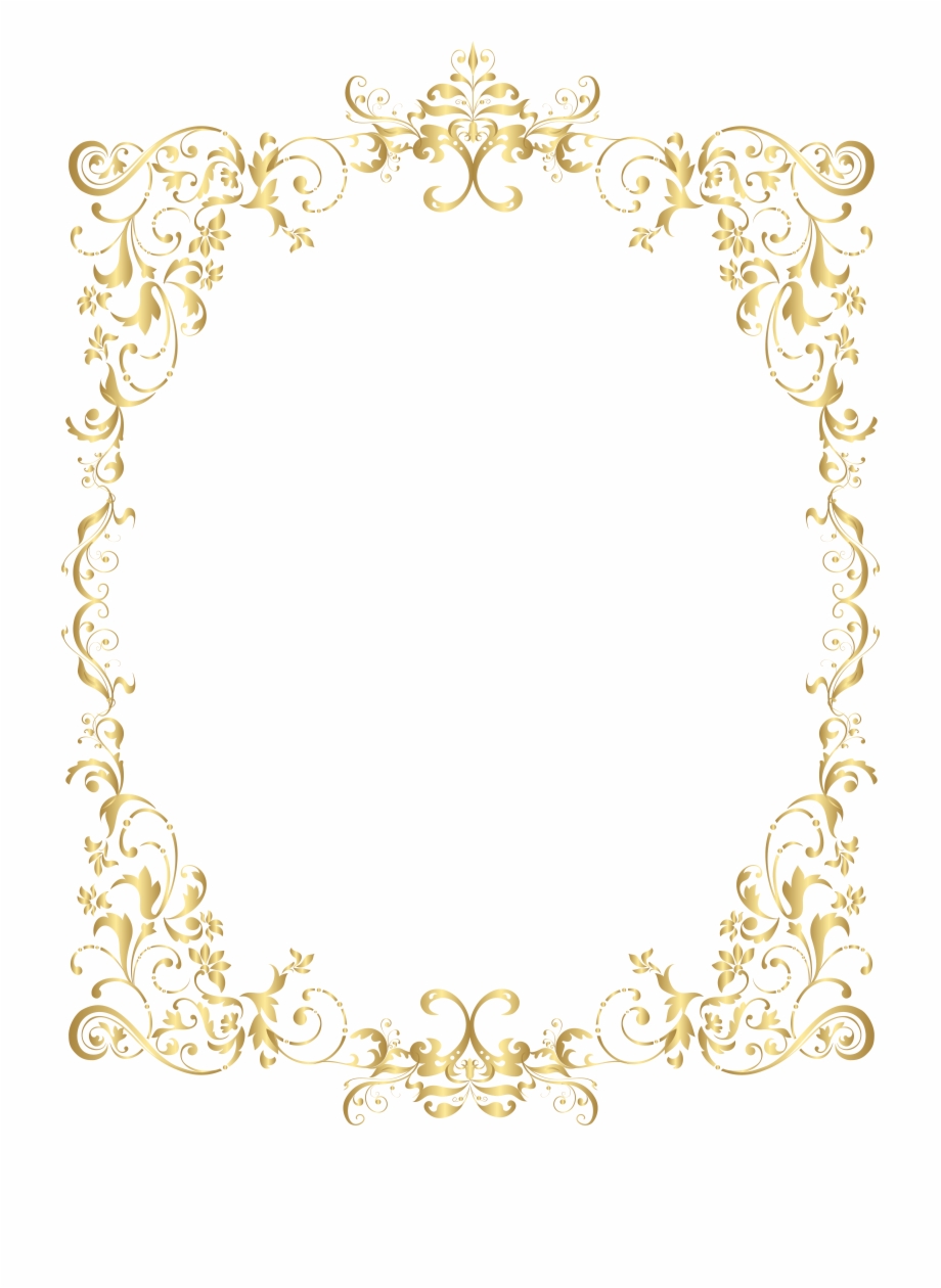 Border Gold Decorative Frame Png Clip Art , Png Download