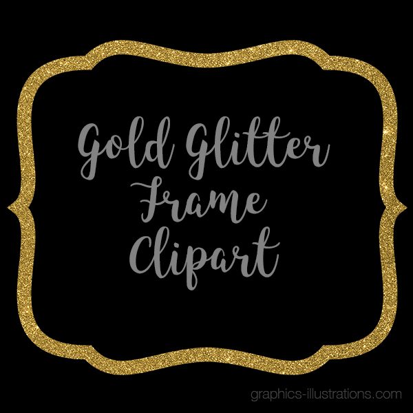 Gold Glitter Frame Clipart