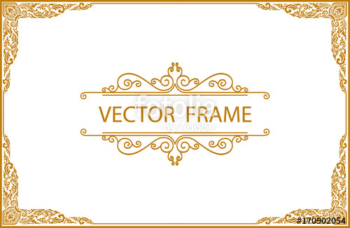 Gold border design, frame photo template, certificate