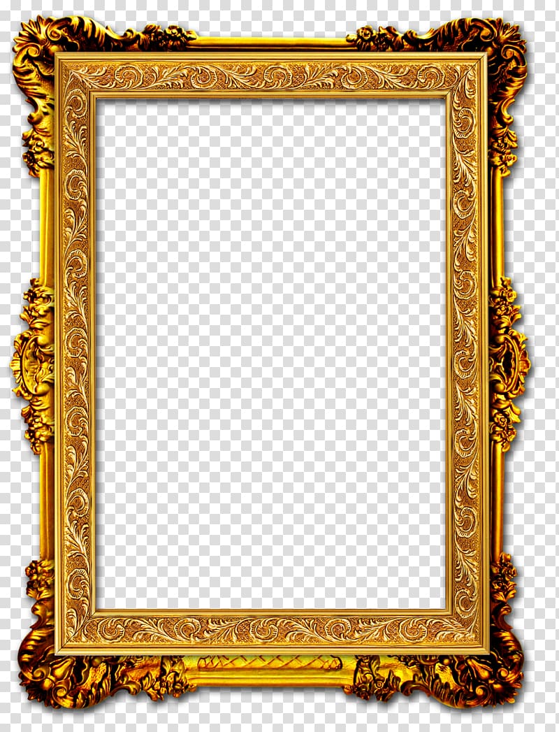 Frame Gold frame, Gold Frame, rectangular brown ornate frame