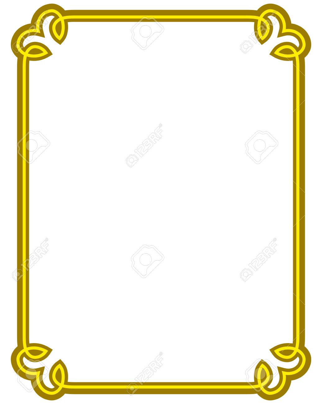 gold frame clipart simple