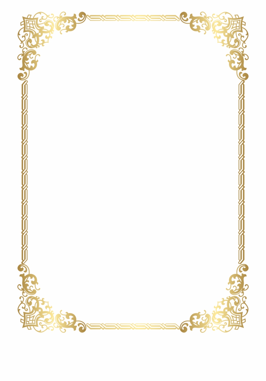 Gold Border Frame Transparent Clip Art Image