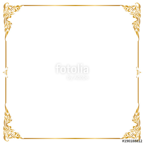 Decorative frame and border , Square, Golden frame, Vector