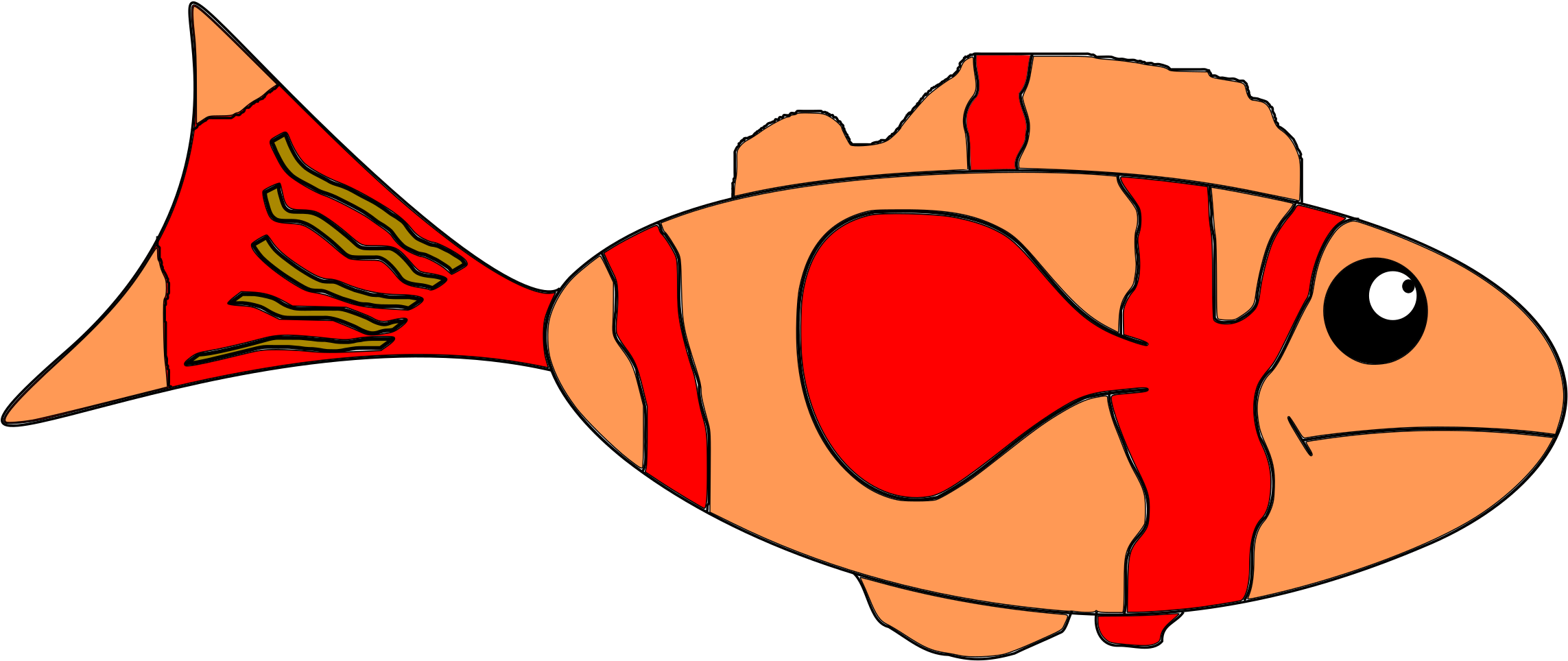 Goldfish clipart colored.