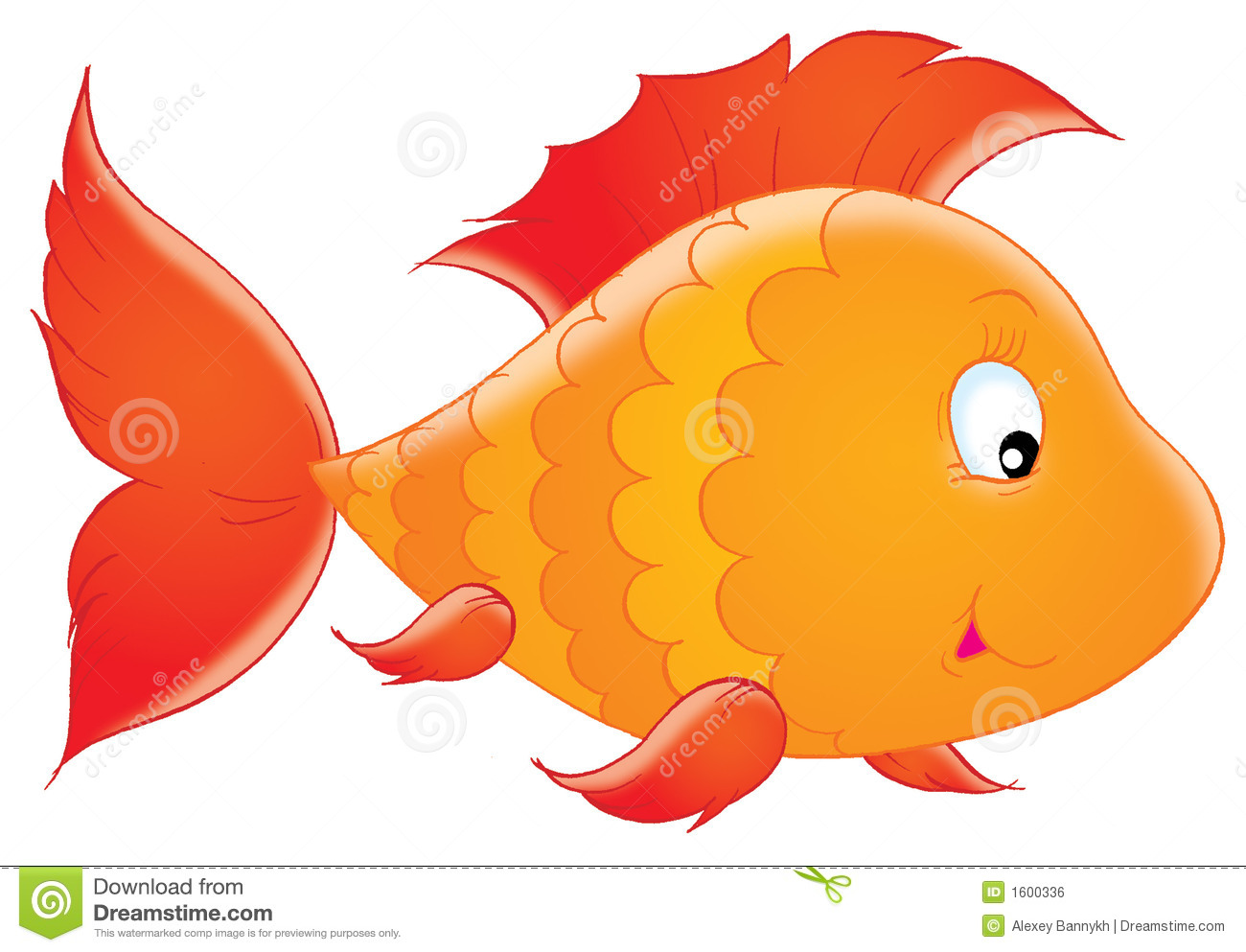 Orange fish clipart.