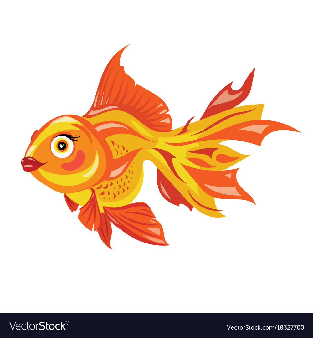 Cartoon goldfish stylized.