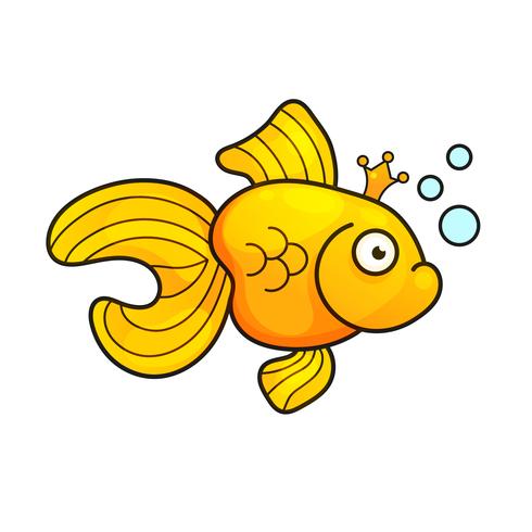 Vector Illustration Isolated On Background Goldfish Aquarium