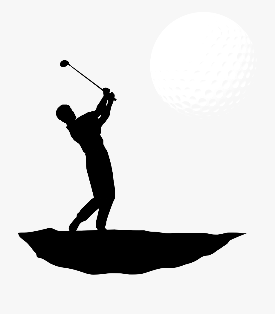 Golf swing silhouette.