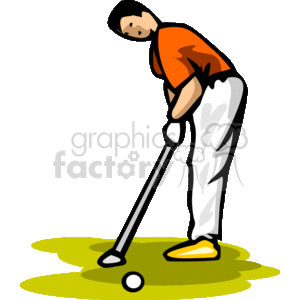 Man golfing clipart
