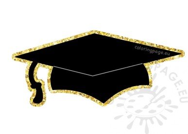 Black Gold Graduation Hat vector clipart