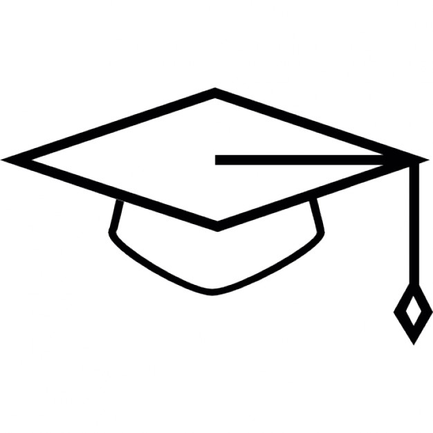 Graduation cap outline.