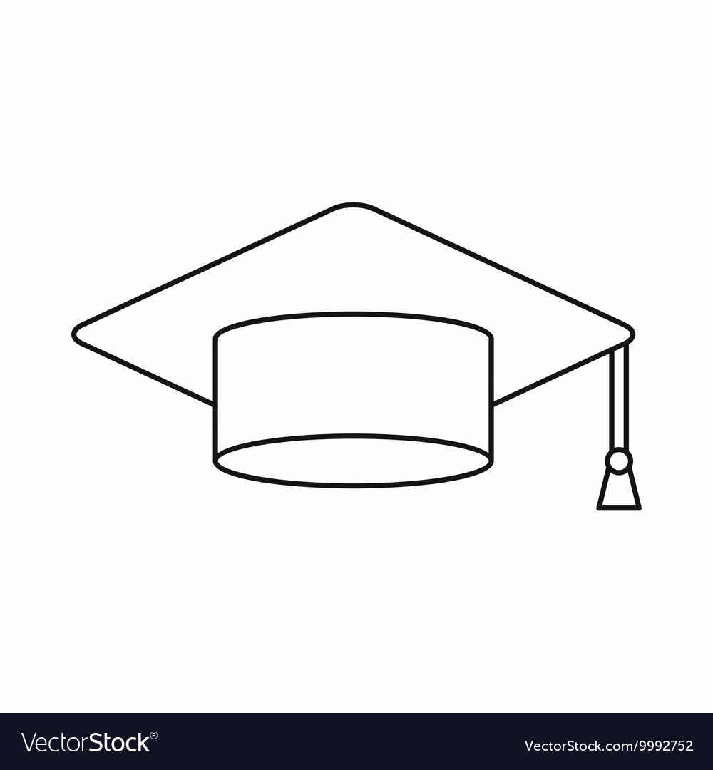 Grad cap outline clipart images gallery for free download