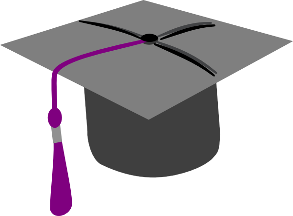 Purple graduation cap.