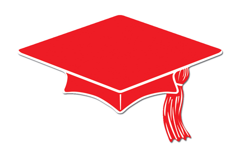 Red graduation cap clipart